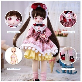 Anime Style 16 Inch Ball Jointed Doll Full Set Includes Clothes Shoes Kawaii Dolls for Girls MSD