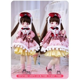 Anime Style 16 Inch Ball Jointed Doll Full Set Includes Clothes Shoes Kawaii Dolls for Girls MSD