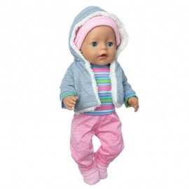 Warm Suit+Socks Doll Clothes Fit For 17inch 43cm Baby New Born Doll Clothes