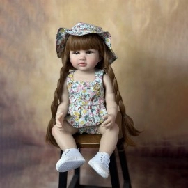 55cm cute original reborn Lifelike Blonde girls doll already ready 3d painted kit with cloth toys kids best bristhday gift