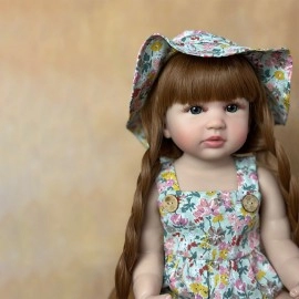 55cm cute original reborn Lifelike Blonde girls doll already ready 3d painted kit with cloth toys kids best bristhday gift